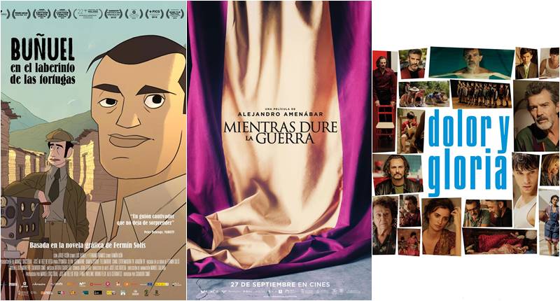 Buñuel en el laberinto de las tortugas, Dolor y gloria y mientras dure la guerra, preseleccionadas para los Oscar